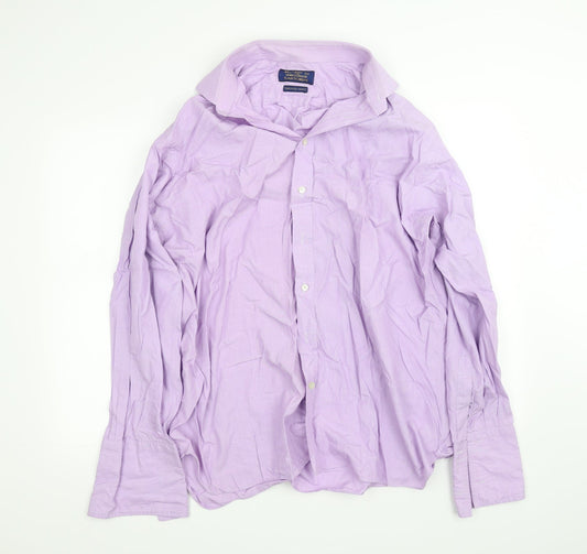 Sartorial Mens Purple    Button-Up Size 17
