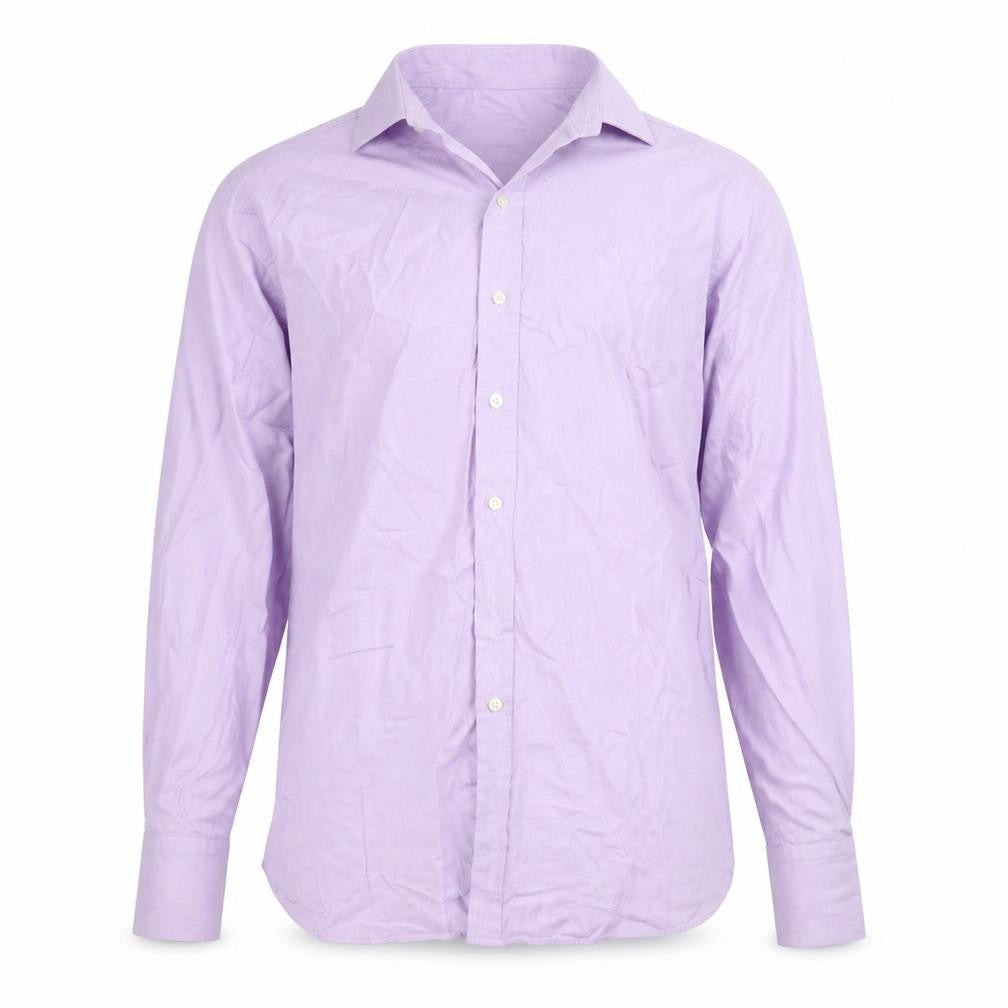 Mens UK Size 17 Sartorial Purple  Button-Up Long Sleeve Casual Shirt