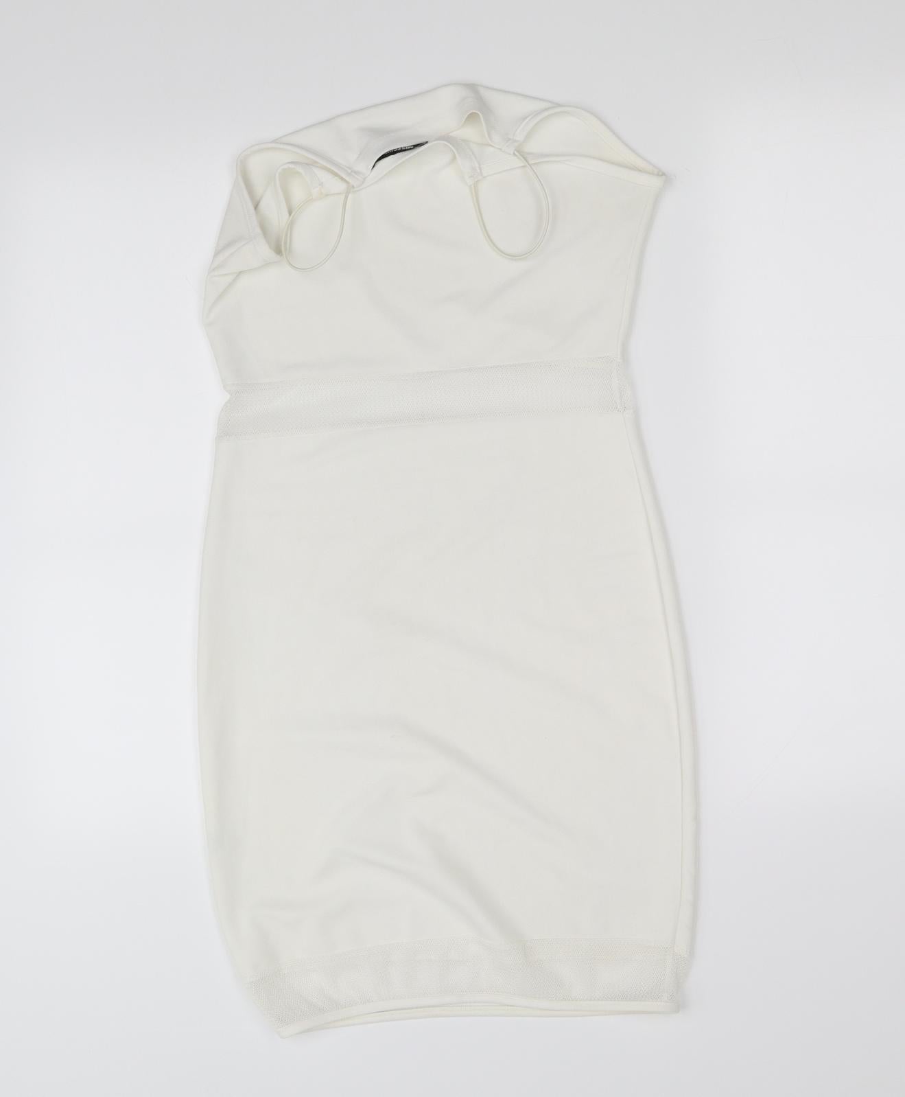 Missguided Womens White   Fit & Flare  Size 10