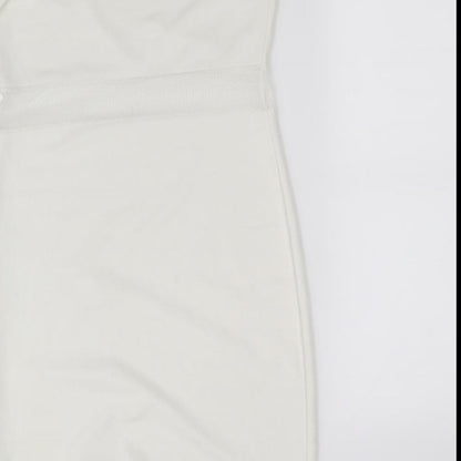 Missguided Womens White   Fit & Flare  Size 10