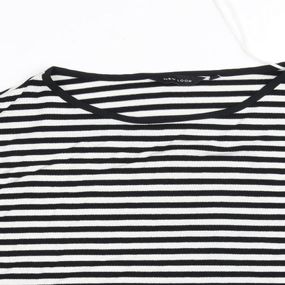 New Look Womens White Polka Dot  Basic Blouse Size 10