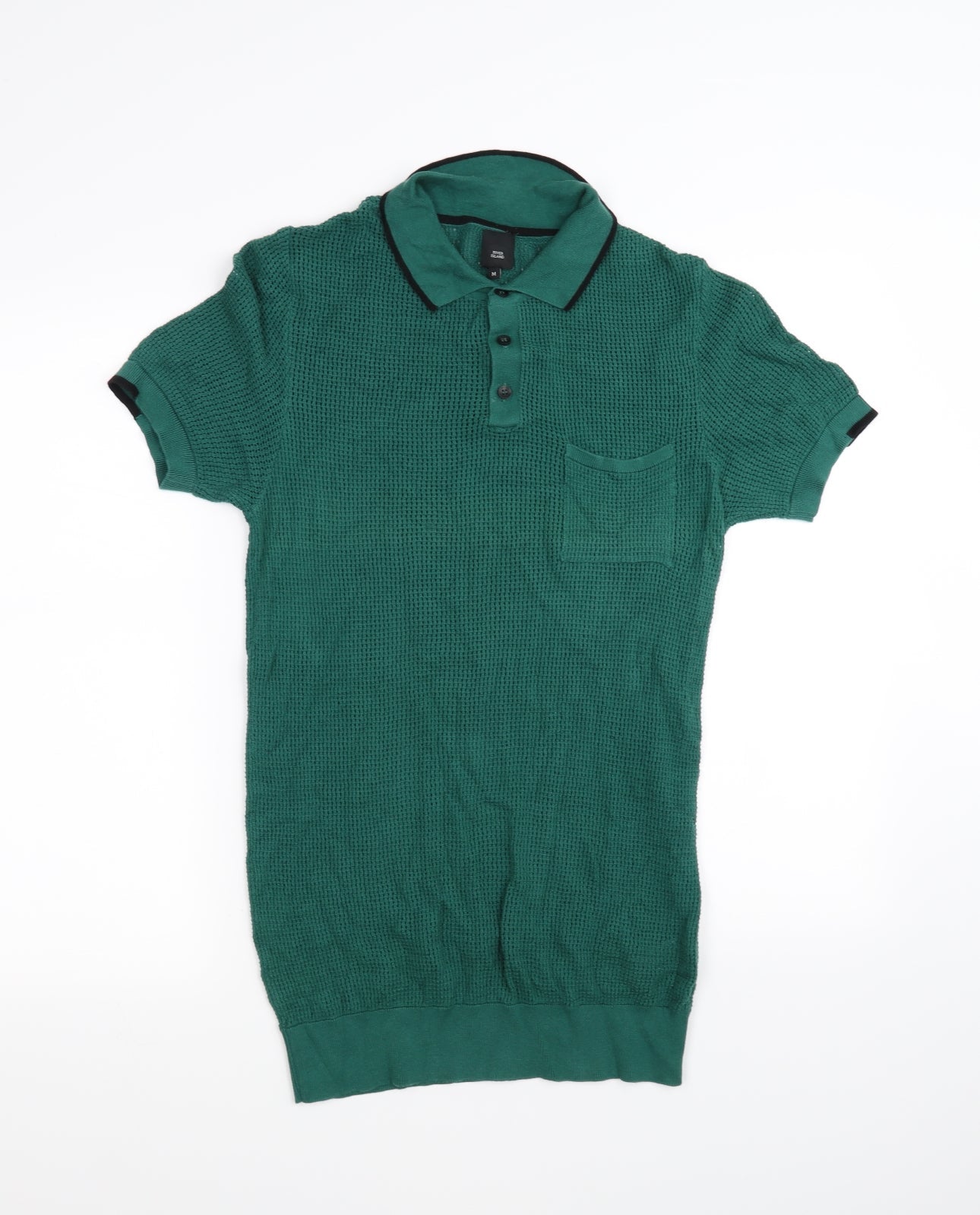 Womens UK Size M River Island Green Basic Button-Up
