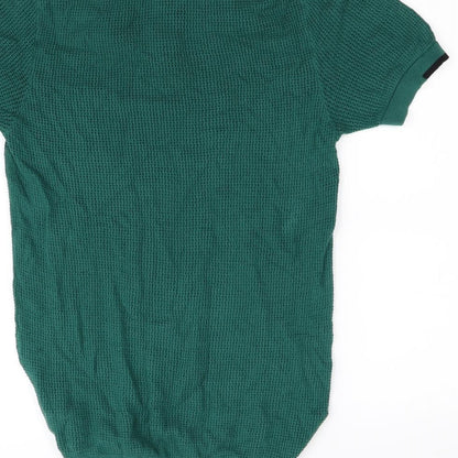 Womens UK Size M River Island Green Basic Button-Up