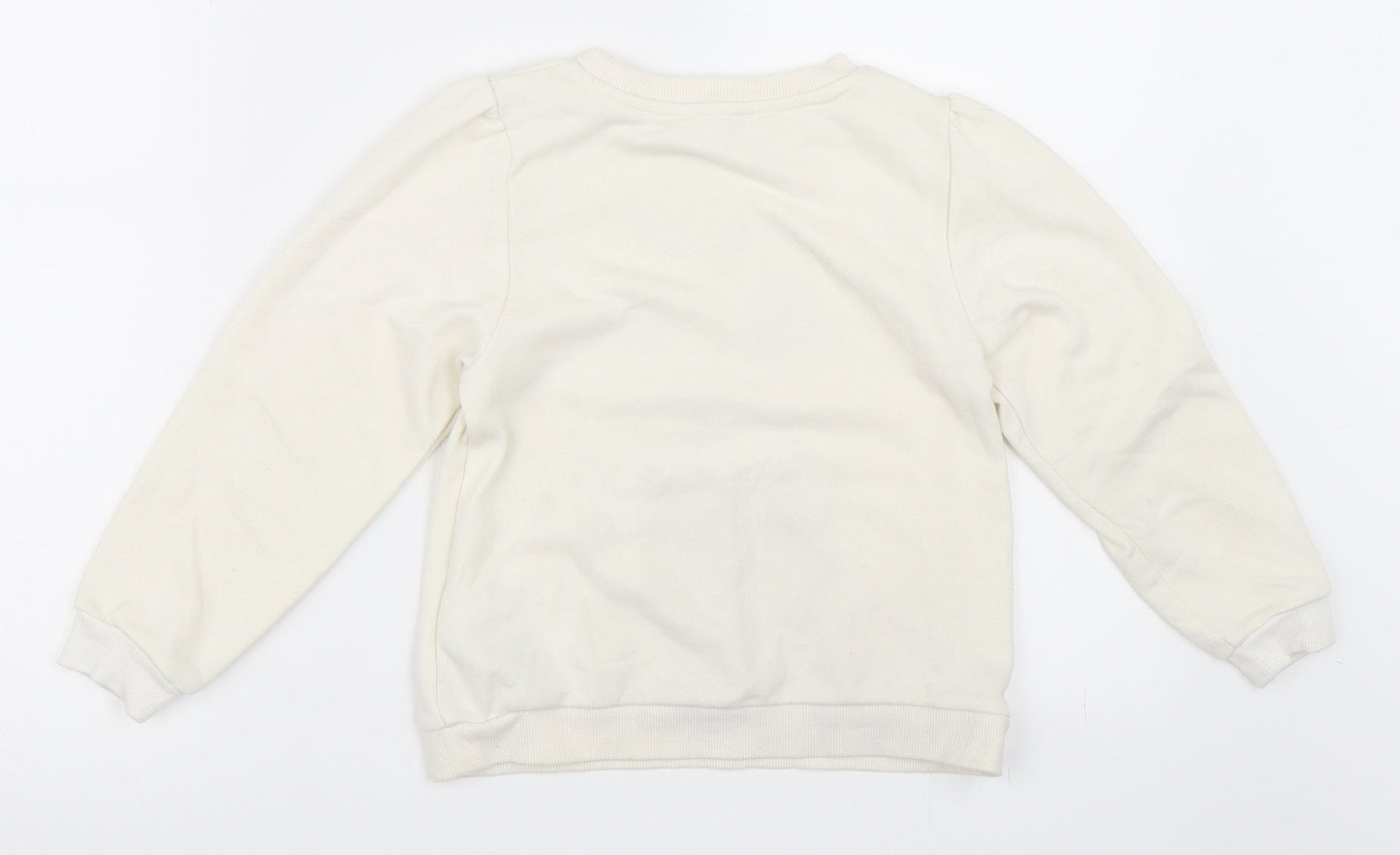 H&M Girls Ivory   Pullover Sweatshirt Size 4-5 Years