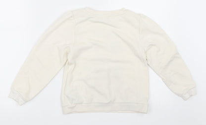 H&M Girls Ivory   Pullover Sweatshirt Size 4-5 Years