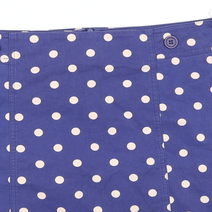 Topshop Womens Blue Polka Dot  Mini Skirt Size 12