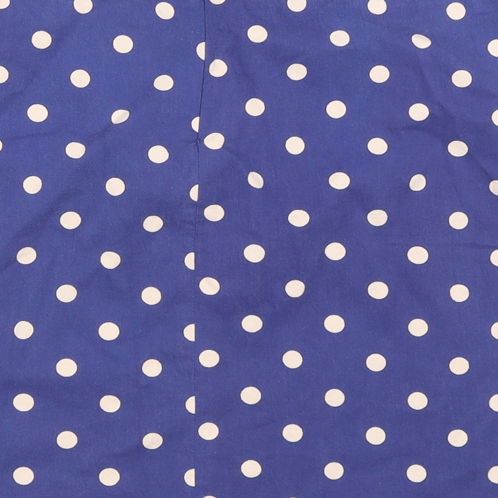 Topshop Womens Blue Polka Dot  Mini Skirt Size 12
