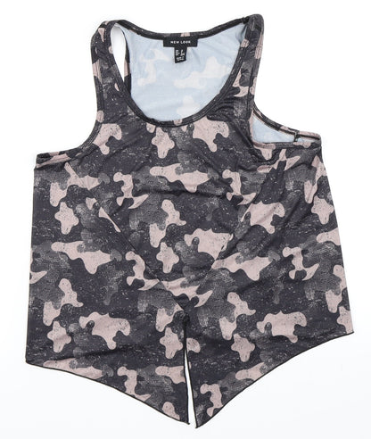 Womens UK Size M New Look Brown Basic Tank