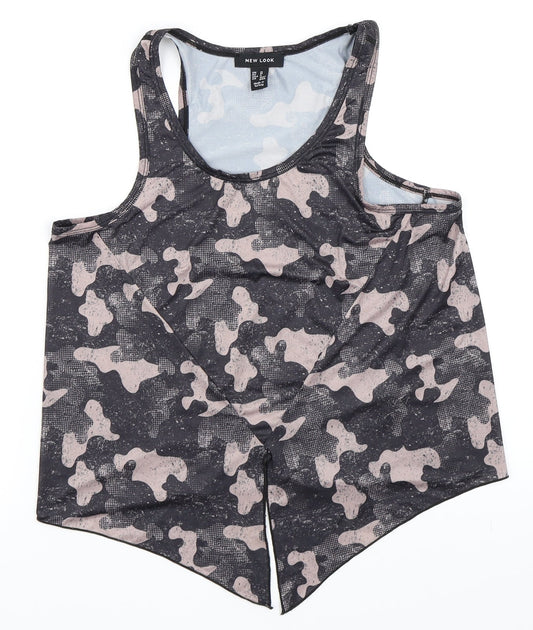Womens UK Size M New Look Brown Basic Tank