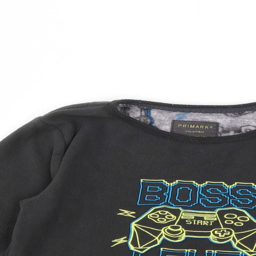 Primark Boys Grey  Fleece Pullover Sweatshirt Size 5-6 Years