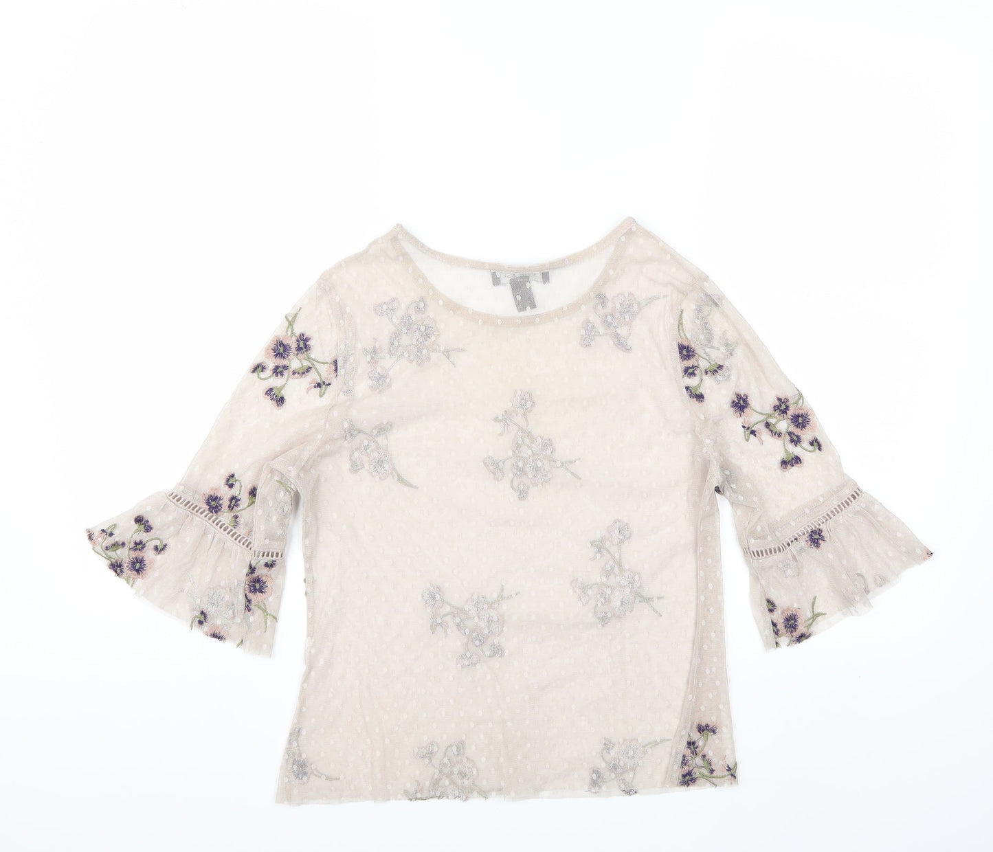 Womens UK Size 8 New Look Beige Basic Blouse