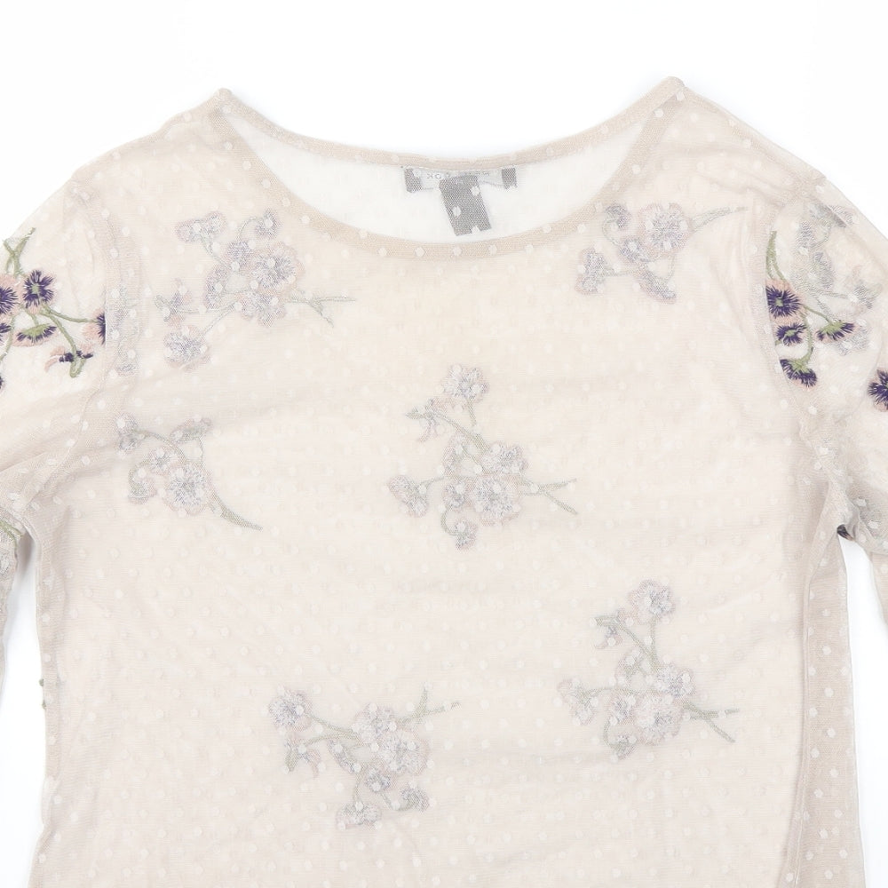 Womens UK Size 8 New Look Beige Basic Blouse