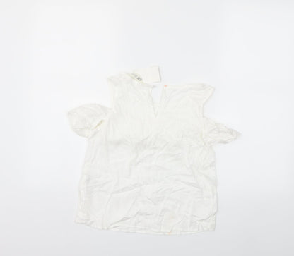H&M Girls White   Basic Blouse Size 11-12 Years