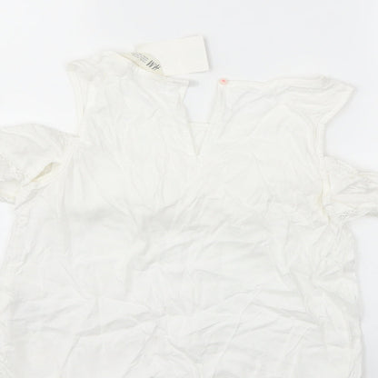 H&M Girls White   Basic Blouse Size 11-12 Years