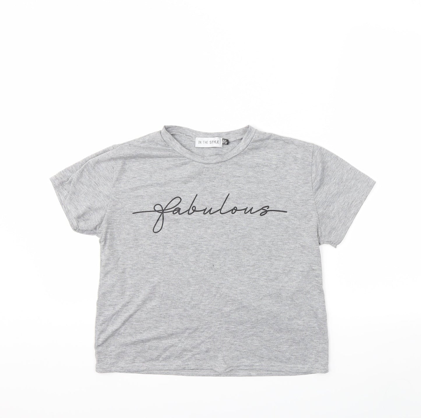 Womens UK Size 8 In the Style Grey Basic T-Shirt