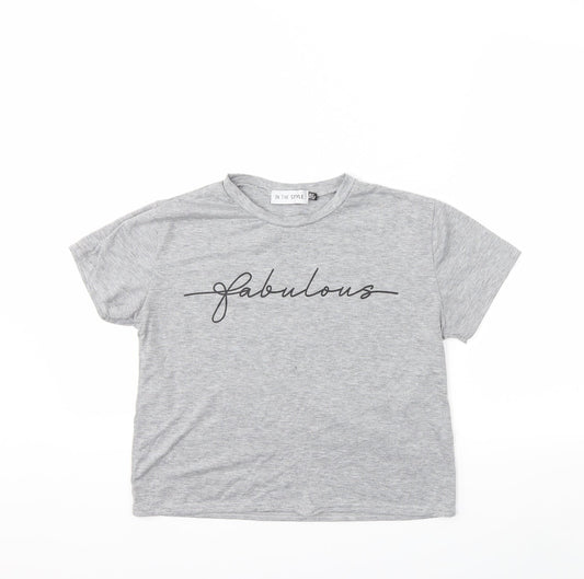 Womens UK Size 8 In the Style Grey Basic T-Shirt