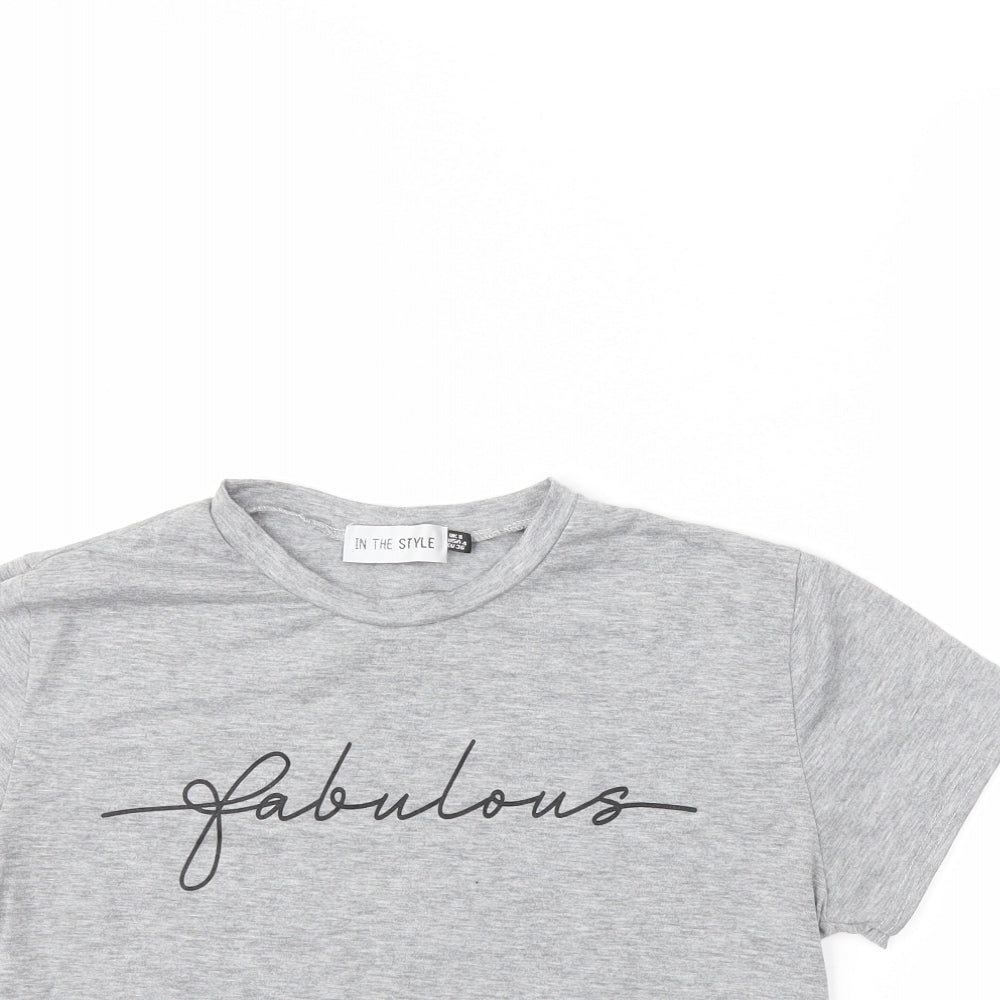 Womens UK Size 8 In the Style Grey Basic T-Shirt