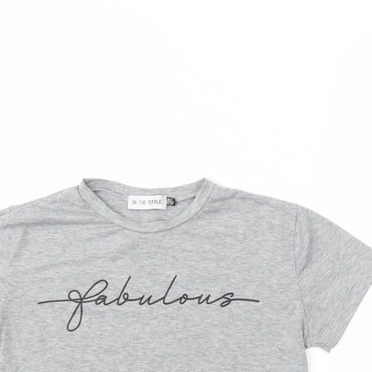Womens UK Size 8 In the Style Grey Basic T-Shirt