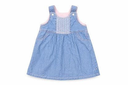 Front view of Mothercare Baby Blue Denim Shift, size 9-12, Months