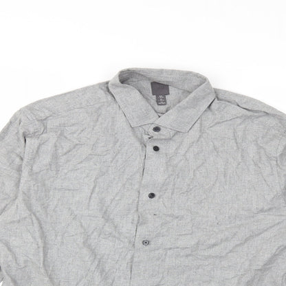 Mens UK Size L H&M Grey  Button-Up Long Sleeve Casual Shirt