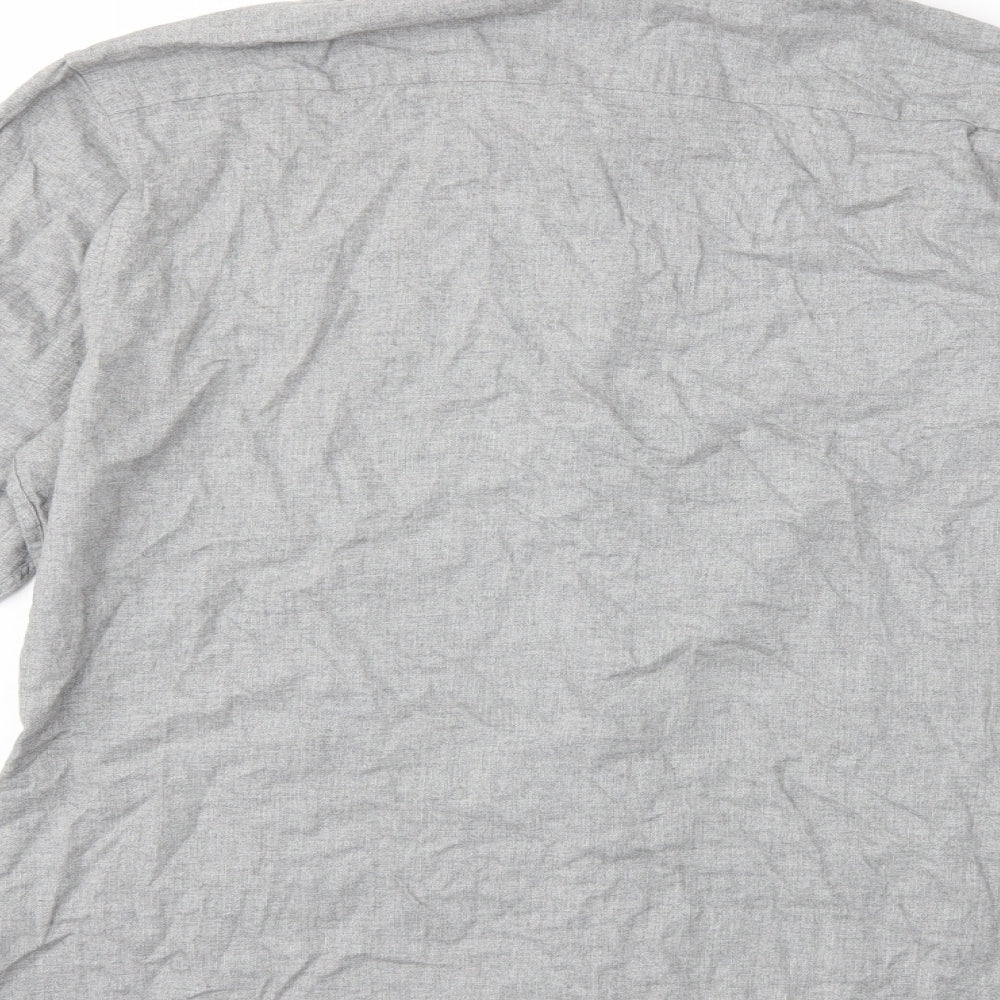 Mens UK Size L H&M Grey  Button-Up Long Sleeve Casual Shirt