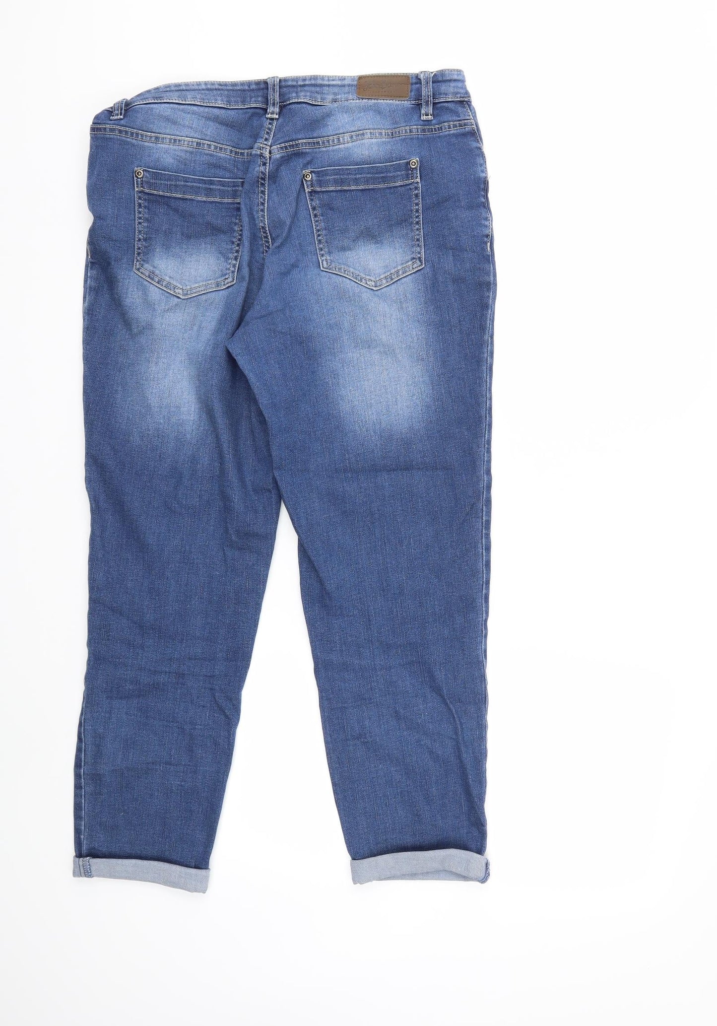 Womens UK Size 12 John Boner Regular Fit Skinny Blue Jeans