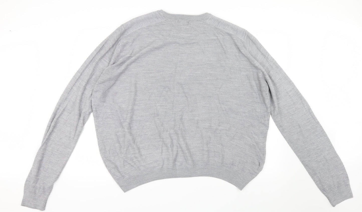 New Look Mens Grey  Knit Pullover Jumper Size L