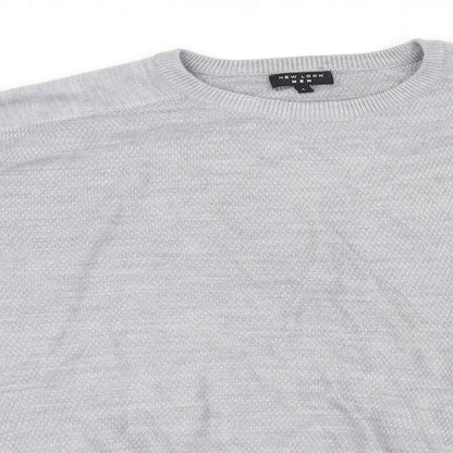New Look Mens Grey  Knit Pullover Jumper Size L