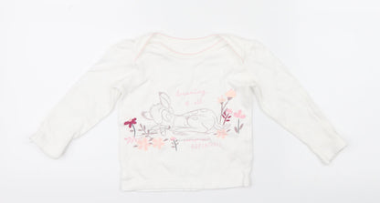 George Girls White Geometric  Capri Pyjama Top Size 6-9 Months