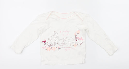 George Girls White Geometric  Capri Pyjama Top Size 6-9 Months