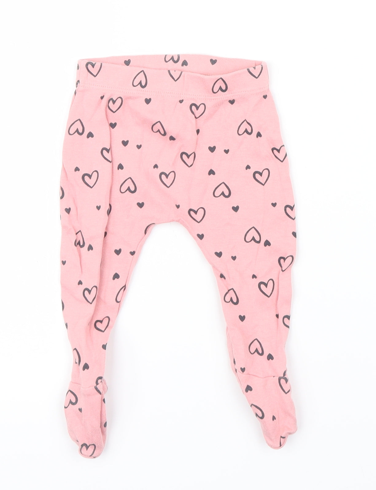 George Girls Pink Geometric  Capri Leggings Size 3-6 Months  - Hearts