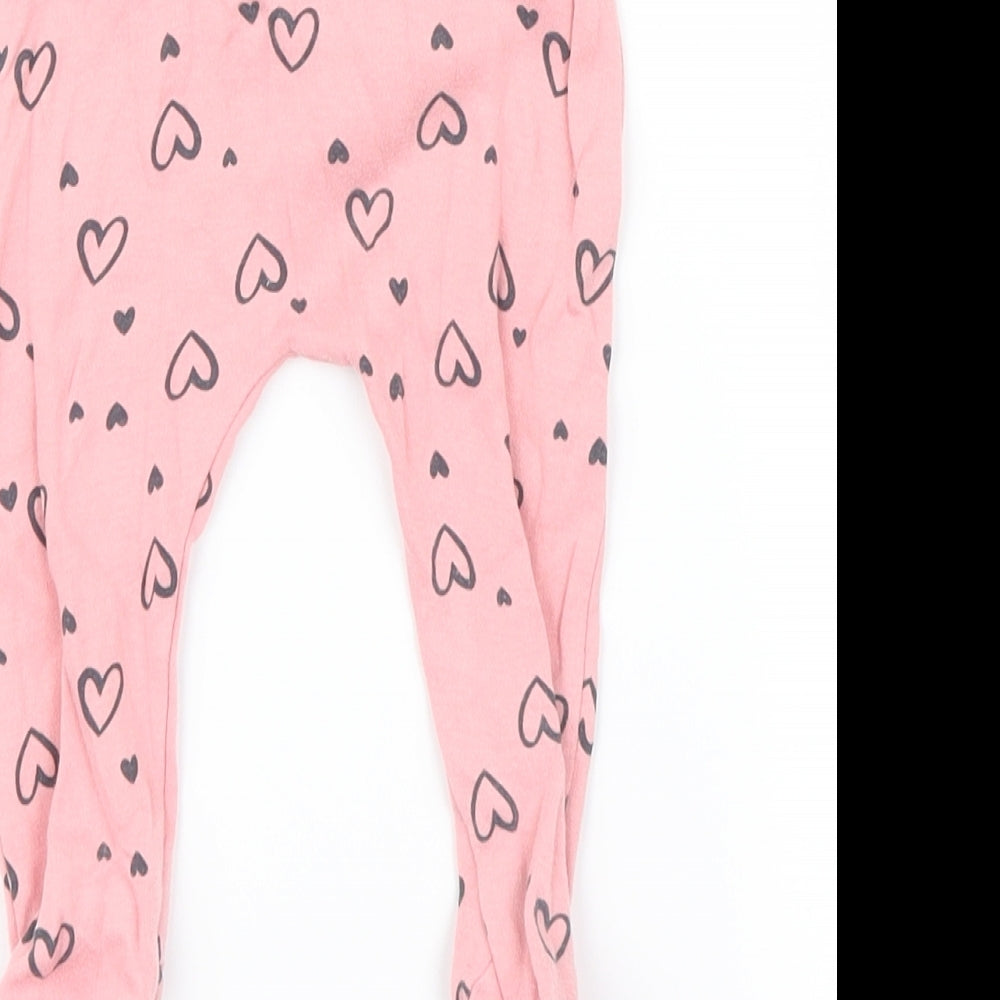 George Girls Pink Geometric  Capri Leggings Size 3-6 Months  - Hearts