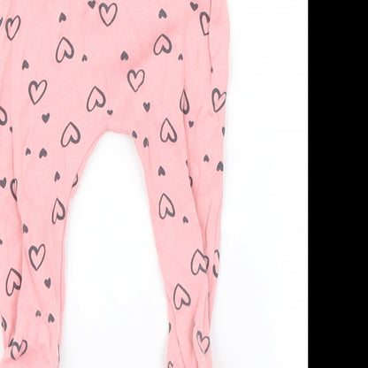 George Girls Pink Geometric  Capri Leggings Size 3-6 Months  - Hearts