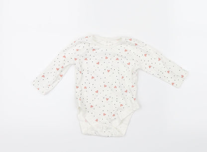 George Girls White Geometric  Babygrow One-Piece Size 3-6 Months  - Hearts