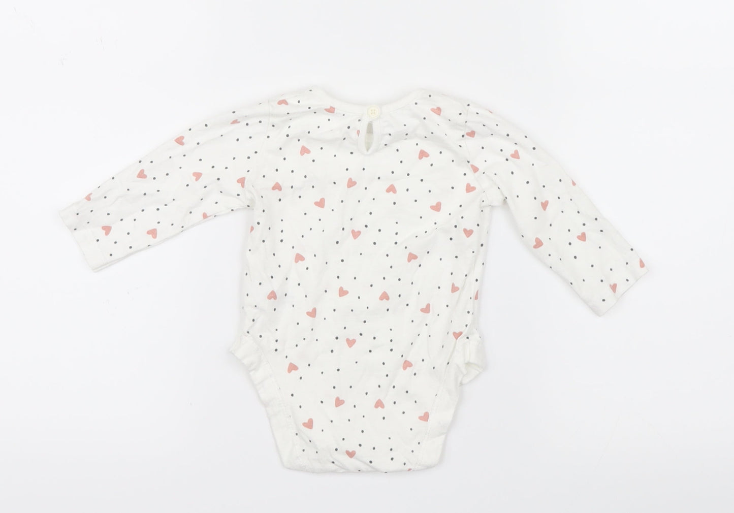 George Girls White Geometric  Babygrow One-Piece Size 3-6 Months  - Hearts
