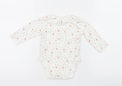 George Girls White Geometric  Babygrow One-Piece Size 3-6 Months  - Hearts