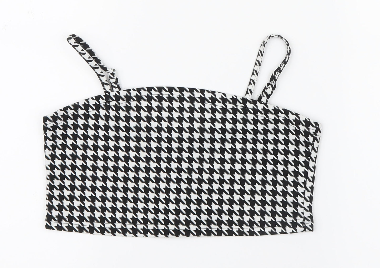 SheIn Girls Black Houndstooth  Cropped Casual Size 8-9 Years