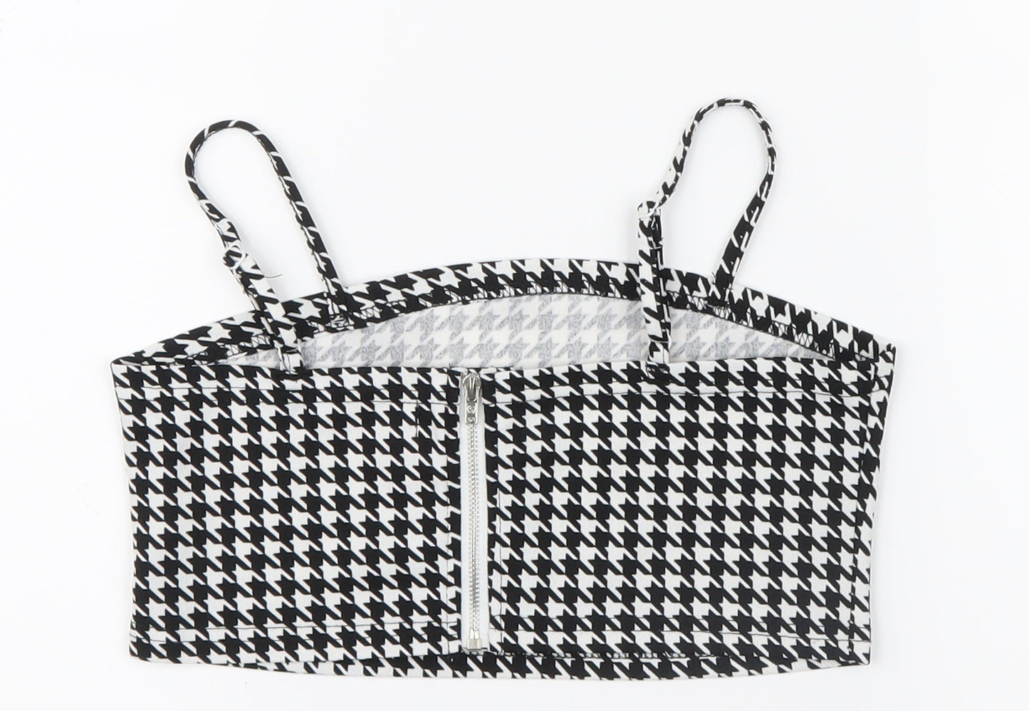 SheIn Girls Black Houndstooth  Cropped Casual Size 8-9 Years
