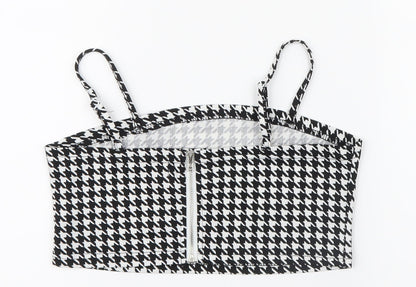 SheIn Girls Black Houndstooth  Cropped Casual Size 8-9 Years
