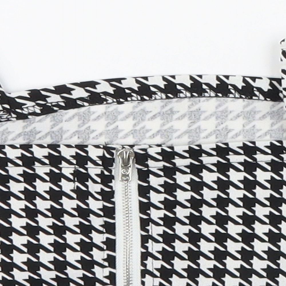 SheIn Girls Black Houndstooth  Cropped Casual Size 8-9 Years