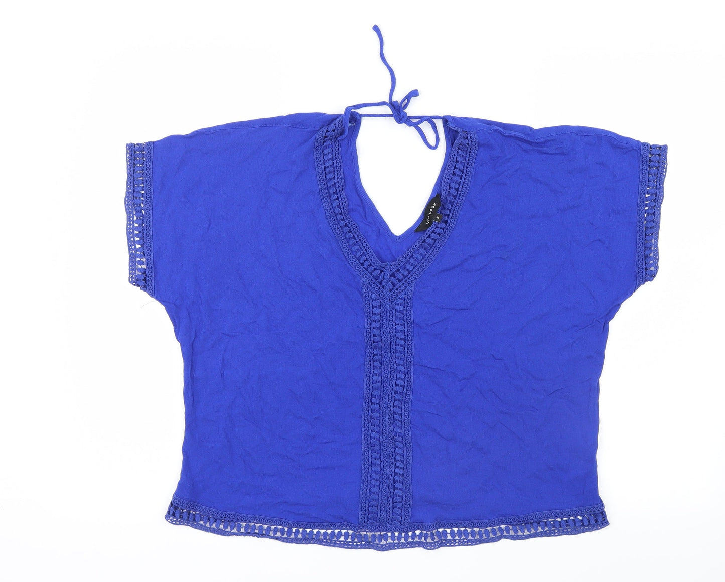 Womens UK Size 8 New Look Blue Basic Blouse