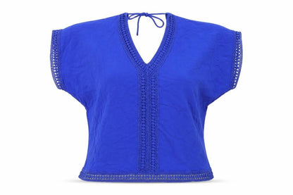 Womens UK Size 8 New Look Blue Basic Blouse