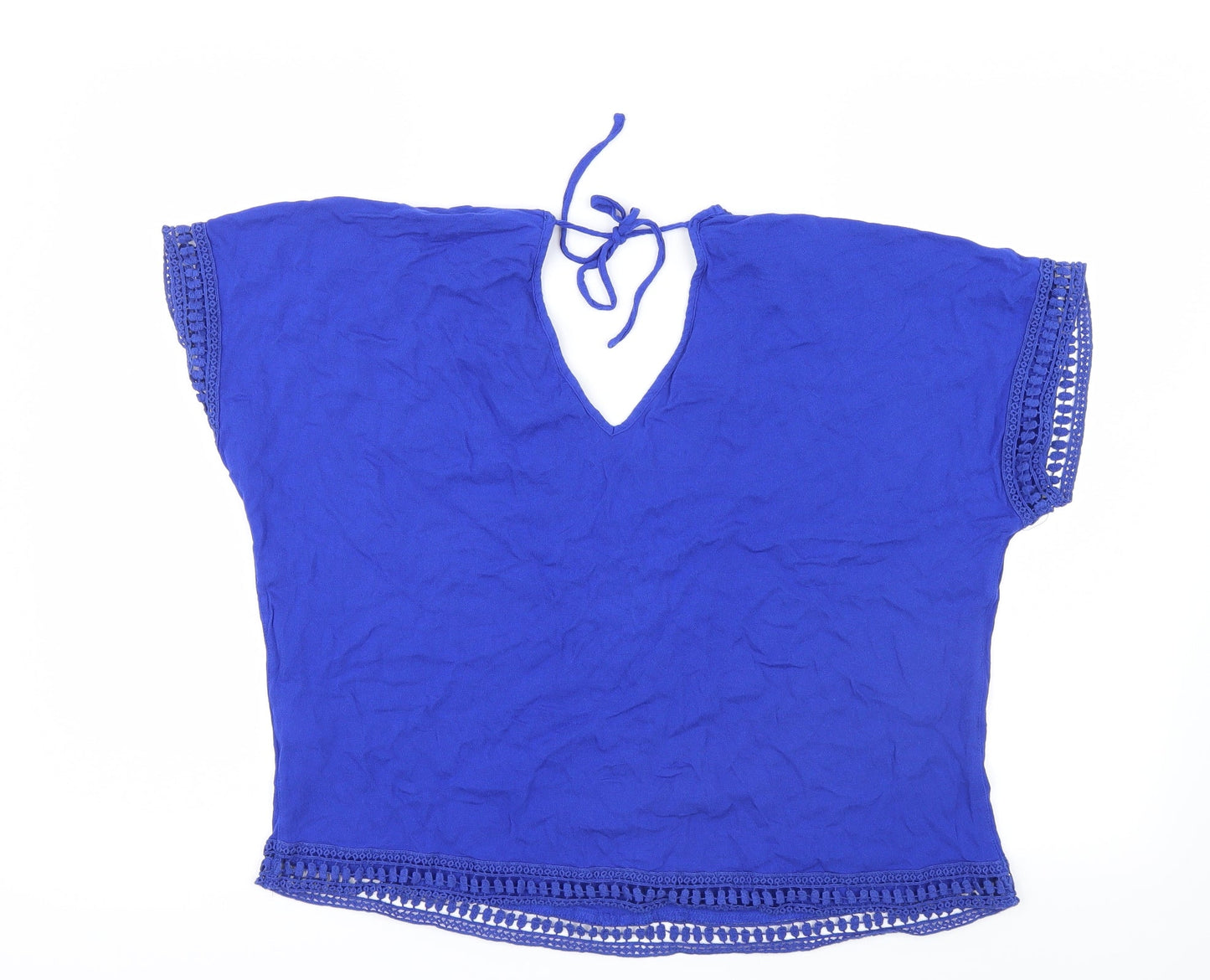 Womens UK Size 8 New Look Blue Basic Blouse