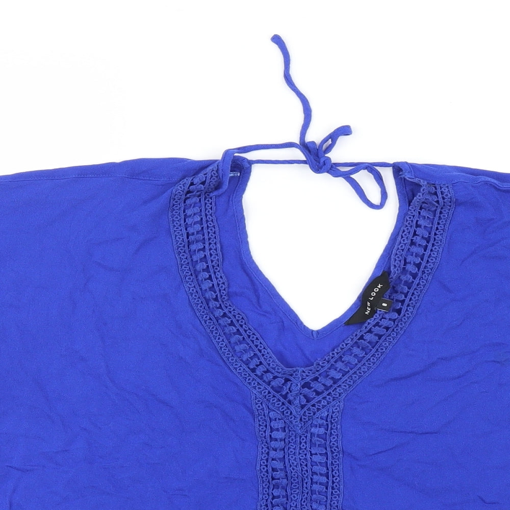 Womens UK Size 8 New Look Blue Basic Blouse