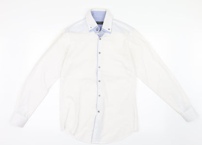 Mens UK Size S Twisted Soul White  Button-Up Long Sleeve Casual Shirt