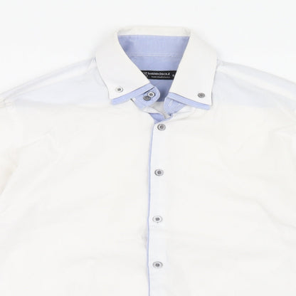Mens UK Size S Twisted Soul White  Button-Up Long Sleeve Casual Shirt