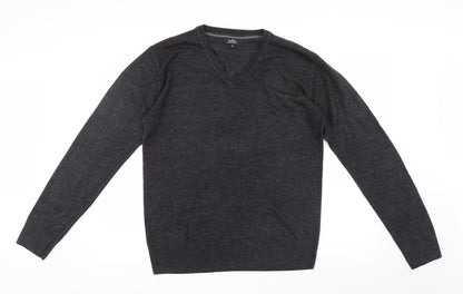 Easy Mens Grey  Knit Pullover Jumper Size M