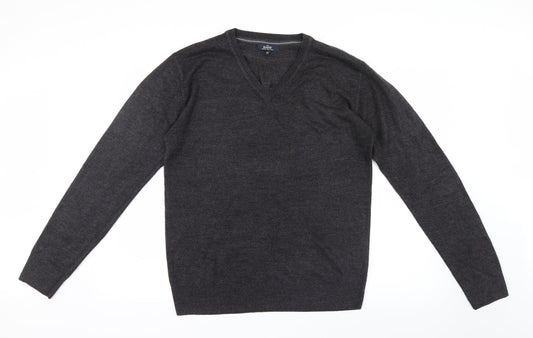 Easy Mens Grey  Knit Pullover Jumper Size M
