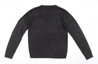 Easy Mens Grey  Knit Pullover Jumper Size M