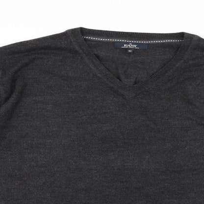 Easy Mens Grey  Knit Pullover Jumper Size M